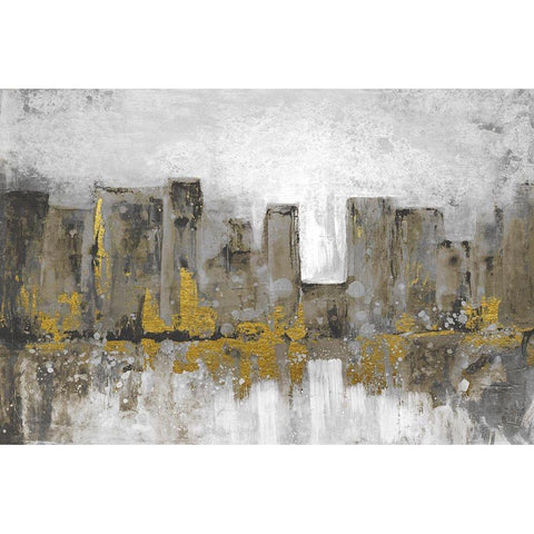 Golden City Glow Gold Ornate Wood Framed Art Print with Double Matting by Charest, Doris