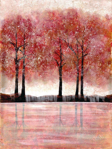 Forest Heat 1 White Modern Wood Framed Art Print with Double Matting by Charest, Doris