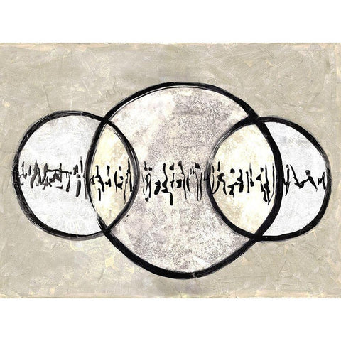 Two Moons Over Mars 1 Black Modern Wood Framed Art Print with Double Matting by Charest, Doris