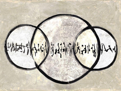 Two Moons Over Mars 1 White Modern Wood Framed Art Print with Double Matting by Charest, Doris