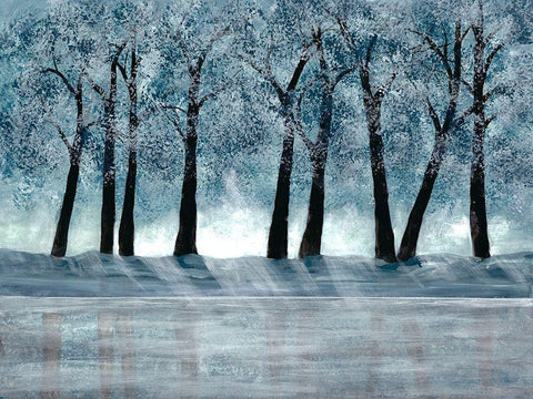 Blue Force 1 White Modern Wood Framed Art Print with Double Matting by Charest, Doris