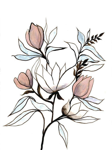 Rising Sprout 1 White Modern Wood Framed Art Print with Double Matting by Charest, Doris