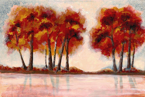 Fall Foliage 2 Black Ornate Wood Framed Art Print with Double Matting by Charest, Doris