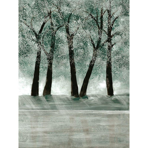 Green Forest 3 Black Modern Wood Framed Art Print by Charest, Doris