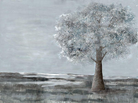 Solitary Beauty 1 White Modern Wood Framed Art Print with Double Matting by Charest, Doris