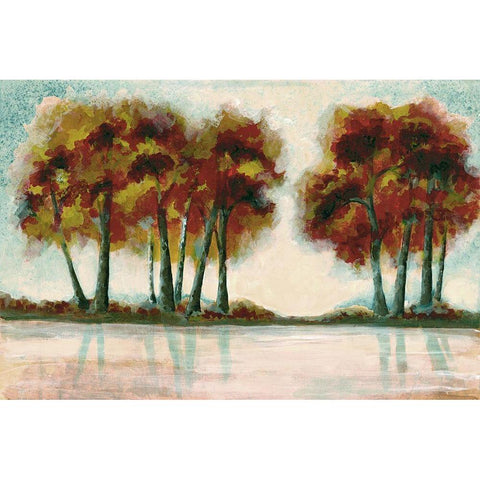 Peak Foliage Black Modern Wood Framed Art Print with Double Matting by Charest, Doris