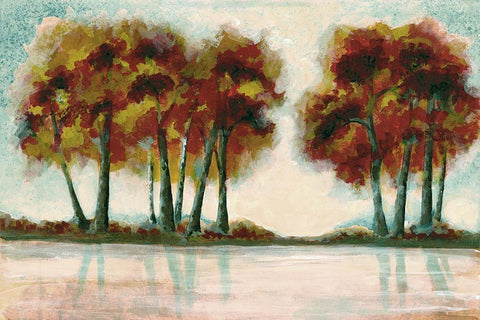 Peak Foliage White Modern Wood Framed Art Print with Double Matting by Charest, Doris