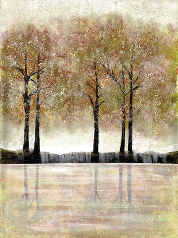 Serene Forest White Modern Wood Framed Art Print with Double Matting by Charest, Doris