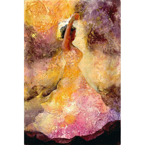 Flourished Dancer 1 Black Modern Wood Framed Art Print with Double Matting by Charest, Doris