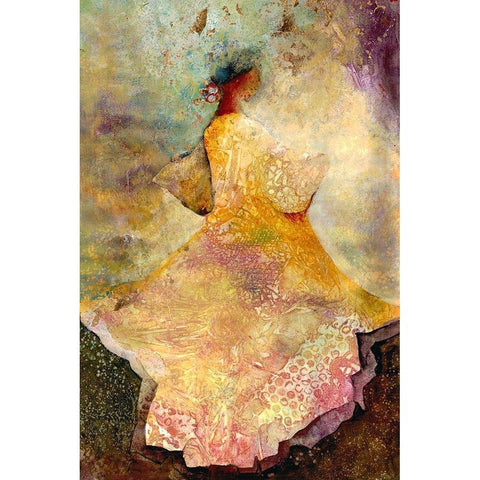 Flourished Dancer 2 White Modern Wood Framed Art Print by Charest, Doris