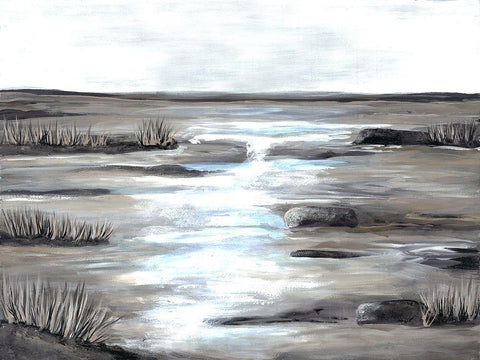 Marsh Scene 2 White Modern Wood Framed Art Print with Double Matting by Charest, Doris