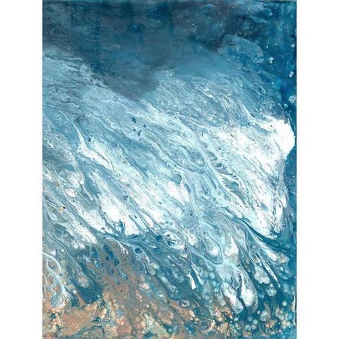 Misty Ocean Waves White Modern Wood Framed Art Print by Charest, Doris