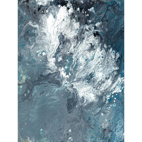 Restless Waves Black Modern Wood Framed Art Print by Charest, Doris