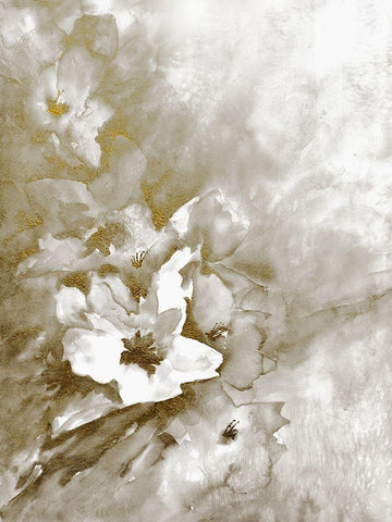 Lustrous Florals 2 White Modern Wood Framed Art Print with Double Matting by Charest, Doris