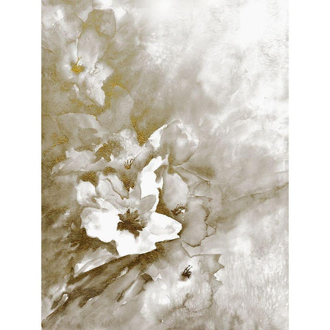 Lustrous Florals 2 White Modern Wood Framed Art Print by Charest, Doris