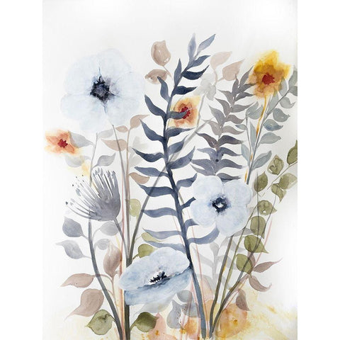Floral Embrace 2 White Modern Wood Framed Art Print by Charest, Doris