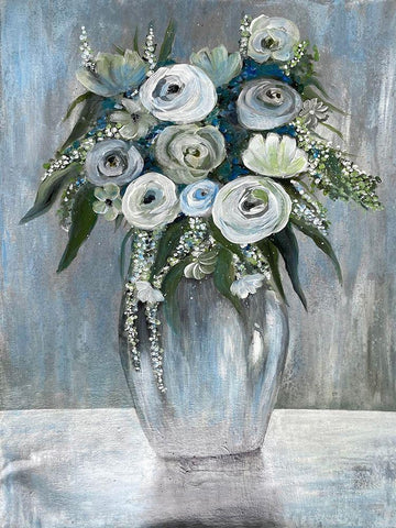 Waiting Beauty 1 Black Ornate Wood Framed Art Print with Double Matting by Charest, Doris