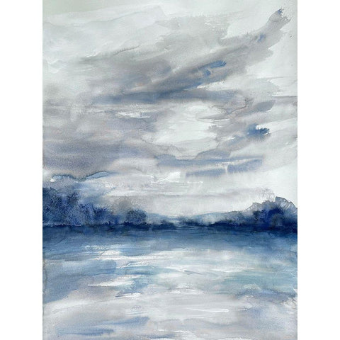 Stormy Shores 1 Black Modern Wood Framed Art Print with Double Matting by Charest, Doris