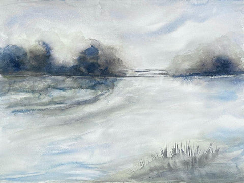 Morning Storms 1 White Modern Wood Framed Art Print with Double Matting by Charest, Doris