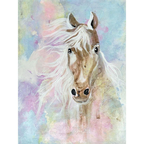 Magical Steed 1 White Modern Wood Framed Art Print by Charest, Doris