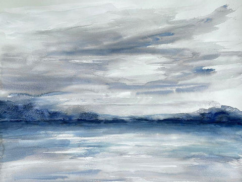 Gloomy Storms 2 White Modern Wood Framed Art Print with Double Matting by Charest, Doris