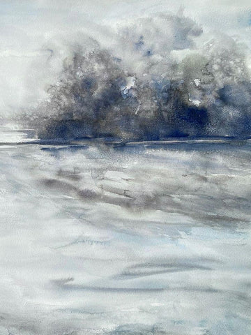 Gloomy Storms 3 White Modern Wood Framed Art Print with Double Matting by Charest, Doris