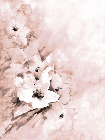 Soft Florals 2 White Modern Wood Framed Art Print with Double Matting by Charest, Doris