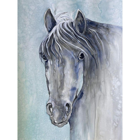 Gentle Stallion 1 White Modern Wood Framed Art Print by Charest, Doris