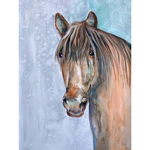 Gentle Stallion 2 White Modern Wood Framed Art Print by Charest, Doris