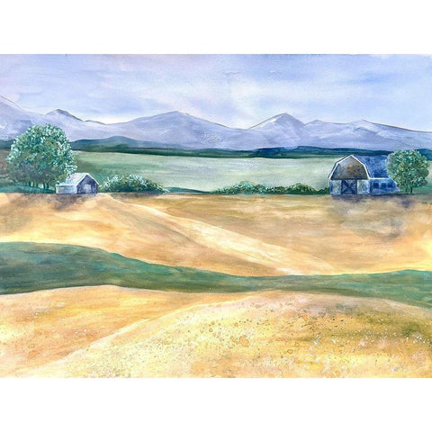 Farmland Beauty 1 Black Modern Wood Framed Art Print with Double Matting by Charest, Doris