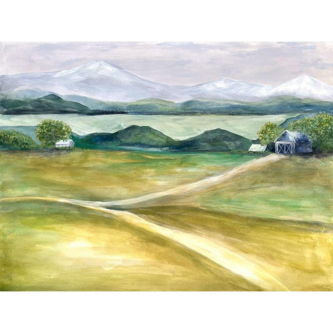 Farmland Beauty 2 Gold Ornate Wood Framed Art Print with Double Matting by Charest, Doris