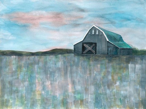 Farmland Beauty 3 White Modern Wood Framed Art Print with Double Matting by Charest, Doris