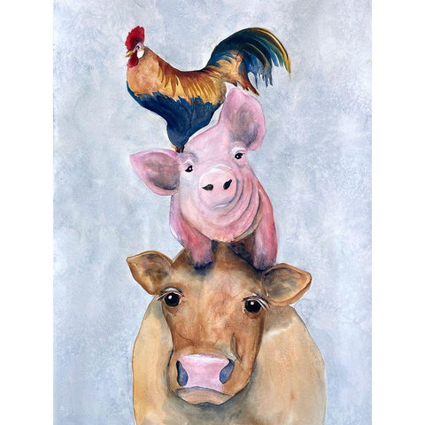 Farmland Trio 1 Black Modern Wood Framed Art Print by Charest, Doris