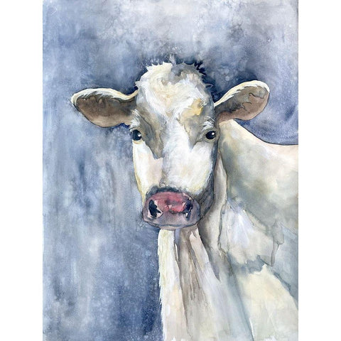 Proud Cattle 1 Black Modern Wood Framed Art Print with Double Matting by Charest, Doris