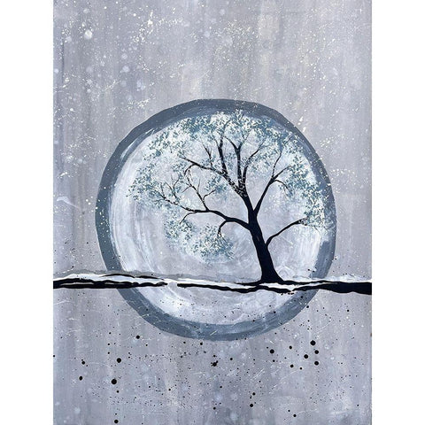 Moonlit Tree 1 Gold Ornate Wood Framed Art Print with Double Matting by Charest, Doris