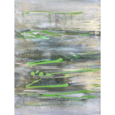 Elemental Abstraction Black Modern Wood Framed Art Print with Double Matting by Charest, Doris