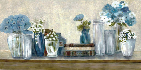 Floral Desk Black Ornate Wood Framed Art Print with Double Matting by Charest, Doris