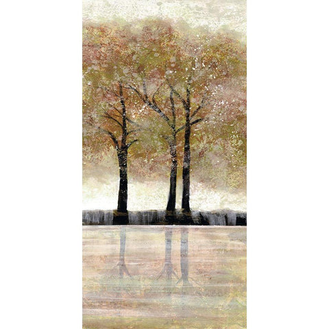 Serene Forest  3 White Modern Wood Framed Art Print by Charest, Doris