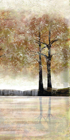 Serene Forest 2 White Modern Wood Framed Art Print with Double Matting by Charest, Doris