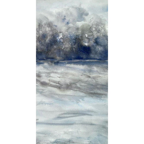 Restless Beaches 1 Black Modern Wood Framed Art Print with Double Matting by Charest, Doris
