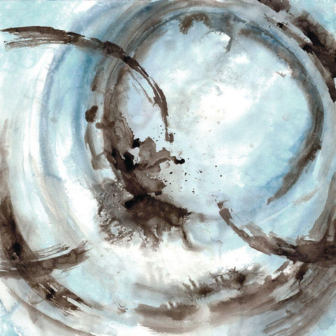 Perigee 1 Black Modern Wood Framed Art Print with Double Matting by Charest, Doris