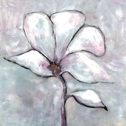 Cherished Bloom 2 Black Modern Wood Framed Art Print with Double Matting by Charest, Doris