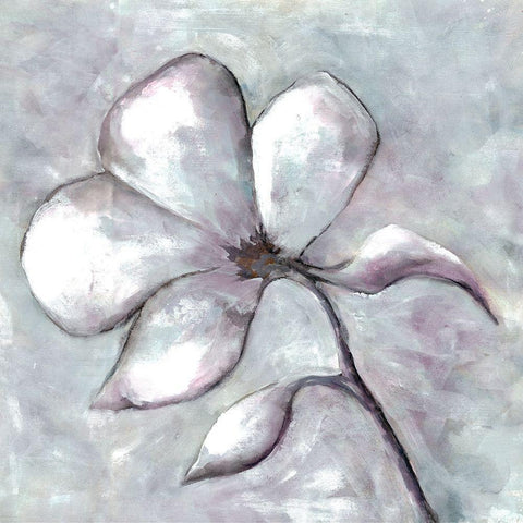 Cherished Bloom 5 White Modern Wood Framed Art Print with Double Matting by Charest, Doris