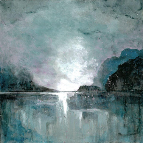 Still Water Black Ornate Wood Framed Art Print with Double Matting by Charest, Doris