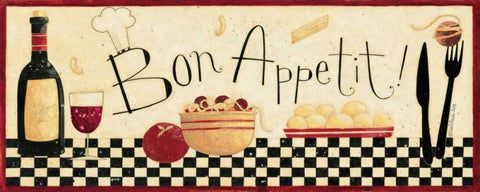 Bon Appetit Black Ornate Wood Framed Art Print with Double Matting by DiPaolo, Dan