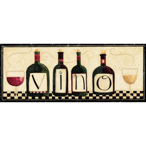 Vino Black Modern Wood Framed Art Print with Double Matting by DiPaolo, Dan