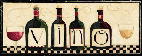 Vino Black Ornate Wood Framed Art Print with Double Matting by DiPaolo, Dan