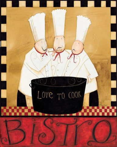 Bistro Chefs White Modern Wood Framed Art Print with Double Matting by DiPaolo, Dan