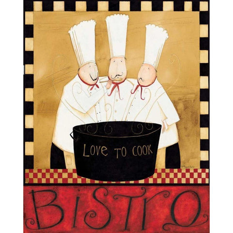 Bistro Chefs Black Modern Wood Framed Art Print with Double Matting by DiPaolo, Dan