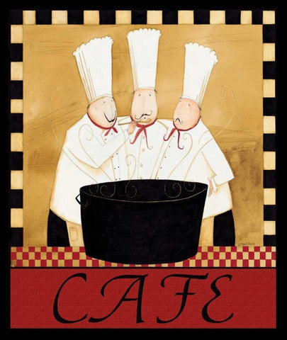 Cafe Chefs Black Ornate Wood Framed Art Print with Double Matting by DiPaolo, Dan